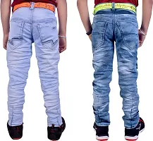Stylish Multicoloured Denim Regular Fit Jeans Combo Baby Boys Pack Of 2-thumb1