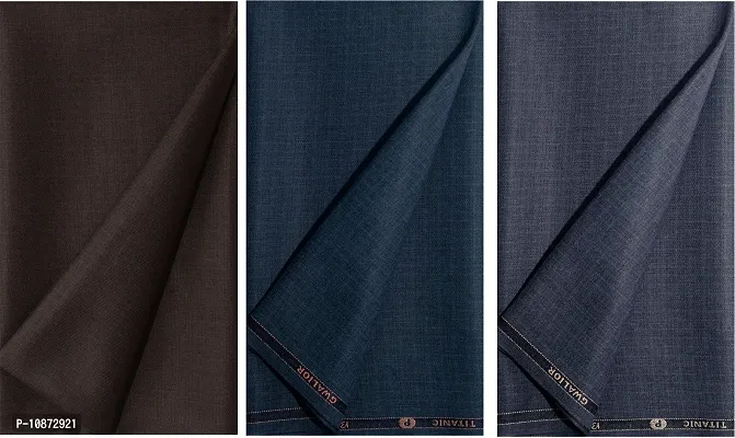 Siyaram Men's Premium Structured unstitched Trouser Fabric (Light Green)
