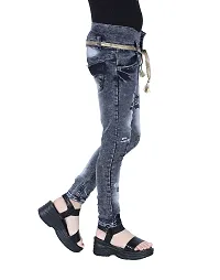 Elegant Black Denim Embellished Jeans For Girls-thumb3
