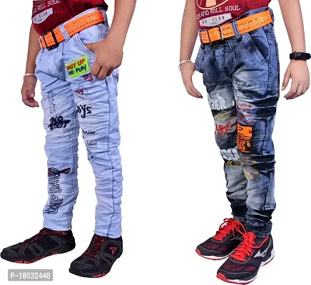 Stylish Multicoloured Denim Regular Fit Jeans Combo Baby Boys Pack Of 2-thumb3