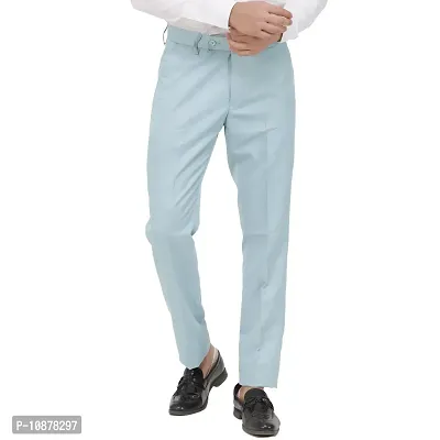 Buy online Blue Solid Flat Front Formal Trouser from Bottom Wear for Men by  Hangup for ₹799 at 50% off | 2024 Limeroad.com