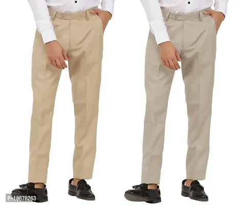 Buy Men Brown Slim Fit Textured Flat Front Formal Trousers Online - 365796  | Louis Philippe