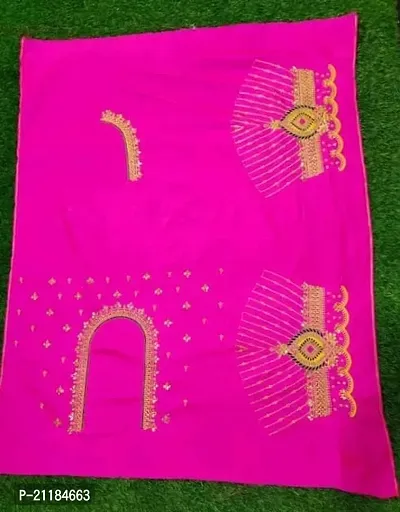 Reliable Pink Silk Blend Embroidered Unstitched Blouses For Women
