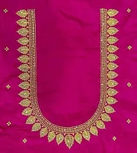 Reliable Pink Silk Blend Embroidered Unstitched Blouses For Women-thumb1