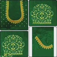 Reliable Green Silk Blend Embroidered Unstitched Blouses For Women-thumb1