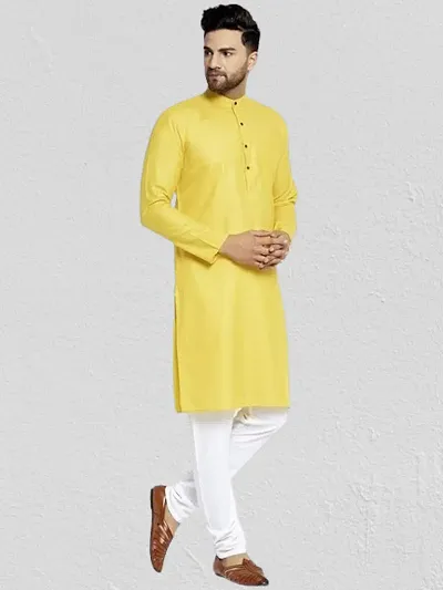 Enmozz? Colored Plain Men's Ethnic Kurta Only