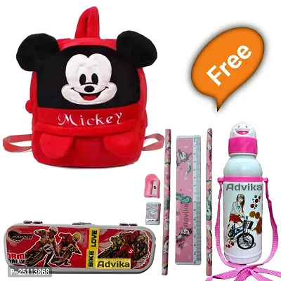 Kids School Bag Soft Plush Backpacks Cartoon Boys Girls Baby (2-5 Years), Pack of 4