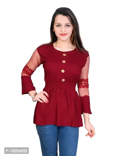 SNIFFY Kids Solid top for Girls Maroon