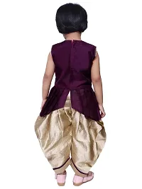 SNIFFY Girls Bangaoli Cotton Purple Cropped Kurta with Dhoti Set PT-303-PURPLE-24-thumb2