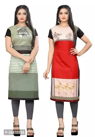 Stylish Women Crepe Casual Kurta Combo Of 2