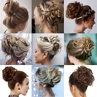 Samyak Golden Highlighted Messy Funky Long Frill Bun Hairstyle Pins Extensions and Wigs-thumb3