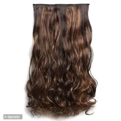 Samyak 5 clips Based Curly/Wavy Golden Highlighted Hair Extensions and Wigs For Women  Girls