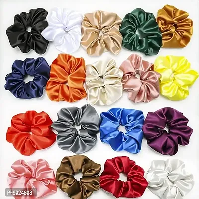 Samyak Silk Satin Scrunchies For Women and Girls , Pack of 12