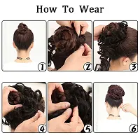 Samyak Messy funky Long Frill Bun Long Chignons For Party , Functions Hairstyle Pins Extensions and Wigs-thumb2