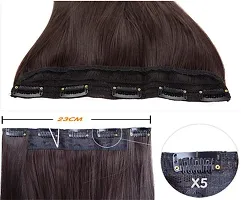 Samyak 3 4Th Head Covering Wavy Curly Clip In Hair Extensions And Wigs For Women And Girls Natural Brown Hair Care Hair Extensions-thumb3