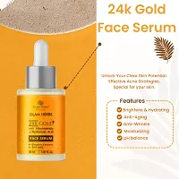 GLAM HERBS 24k Gold Skin Serum with Niacinammide(Vitamin B3)  Hyaluronic Acid, Vitamin E Enriched |Face Serum for Glowing Skin, Skin Brightening, Reduce Wrinkles, Acne, Dark Spots, Natural  Organic-thumb3