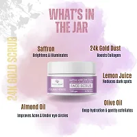 GLAM HERBS 24k Gold Face Scrub for Glowing  Radiant Skin | Tan Removal, Exfoliation  Blackhead Removal | Saffron Enriched | Gentle Deep Scrub for Women  Men | All Skin Types | 100g-thumb1