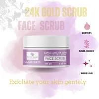 GLAM HERBS 24k Gold Face Scrub for Glowing  Radiant Skin | Tan Removal, Exfoliation  Blackhead Removal | Saffron Enriched | Gentle Deep Scrub for Women  Men | All Skin Types | 100g-thumb2