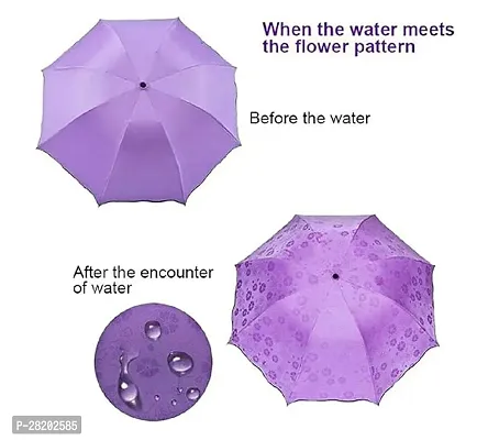 CAV_STORE Magic BLUE  Umbrella Changing Secret Blossoms Occur Stylish Windproof Double Layer with Water Magic Print 3 Fold Umbrella for Girls, Women, Boys-thumb3