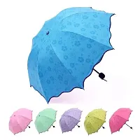 CAV_STORE Magic ASSORTED COLOR  Umbrella Changing Secret Blossoms Occur Stylish Windproof Double Layer with Water Magic Print 3 Fold Umbrella for Girls, Women, Boys-thumb2