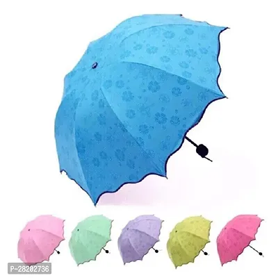 CAV_STORE Magic ASSORTED COLOR  Umbrella Changing Secret Blossoms Occur Stylish Windproof Double Layer with Water Magic Print 3 Fold Umbrella for Girls, Women, Boys-thumb3