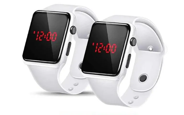 White  Digital Smart LED Watch For Unisex Combo of 2