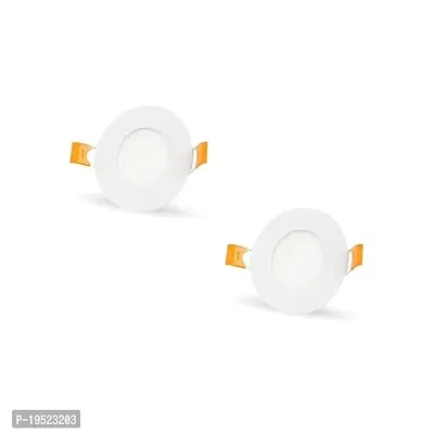 15 Watt LED Round False Ceiling/Recessed Panel Light for POP Warm White (Yellow) - Pack of 2