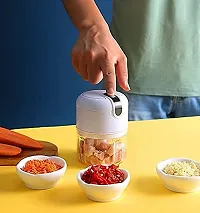 Electric Mini Garlic Chopper Small Wireless Food Processor Portable Mini Garlic Choppers Blender Mincer Waterproof USB Charging for Vegetable, Meat, Nut Chopper (250 ml, Multicolor, 37 Watts)-thumb3