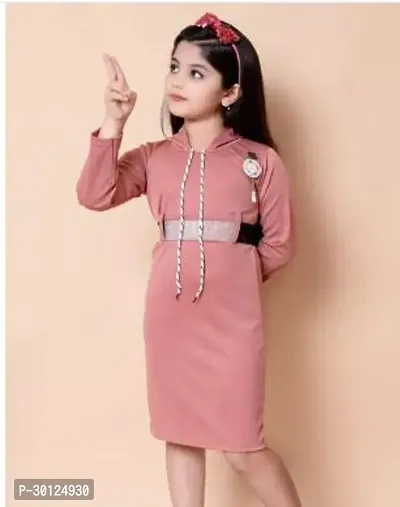 Fabulous Pink Viscose Rayon Solid Bodycon Dress For Girls-thumb0