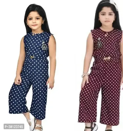 Fabulous Multicoloured Rayon Printed Jumpsuits For Girls Pack Of 2