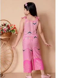 Fabulous Pink Rayon Printed Jumpsuits For Girls-thumb1