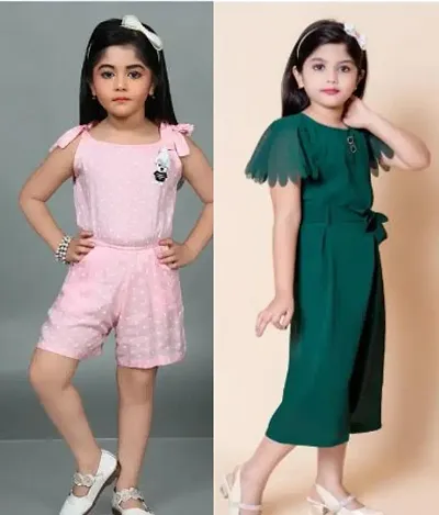 Fabulous Rayon Jumpsuits For Girls Pack Of 2