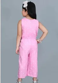 Fabulous Pink Cotton Blend Printed Jumpsuits For Girls-thumb1