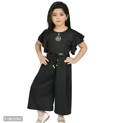 Fabulous Black Polycotton Printed Jumpsuits For Girls