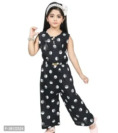 Fabulous Black Rayon Printed Jumpsuits For Girls