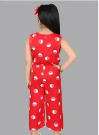 Fabulous Red Rayon Printed Jumpsuits For Girls-thumb1