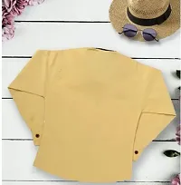 Stylish Yellow Cotton Solid Long Sleeve Shirt For Boys-thumb1