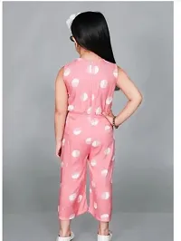 Fabulous Pink Rayon Printed Jumpsuits For Girls-thumb1