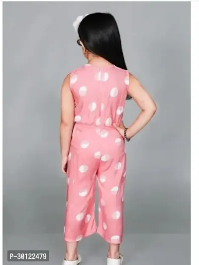 Fabulous Pink Rayon Printed Jumpsuits For Girls-thumb2