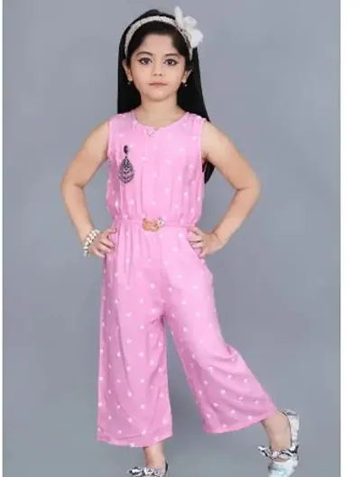 Fabulous Blue Rayon Printed Jumpsuits For Girls