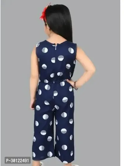 Fabulous Blue Rayon Printed Jumpsuits For Girls-thumb2