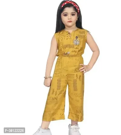 Fabulous Yellow Rayon Printed Jumpsuits For Girls-thumb0