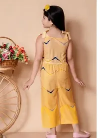 Fabulous Yellow Rayon Printed Jumpsuits For Girls-thumb1