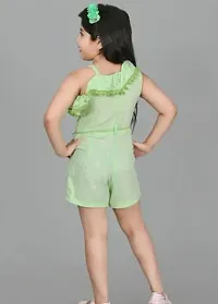 Fabulous Green Rayon Printed Jumpsuits For Girls-thumb1