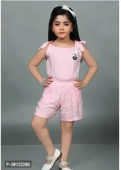 Fabulous Pink Rayon Solid Jumpsuits For Girls