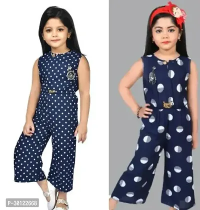 Fabulous Multicoloured Rayon Printed Jumpsuits For Girls Pack Of 2-thumb0