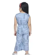 Fabulous Blue Rayon Printed Jumpsuits For Girls-thumb1