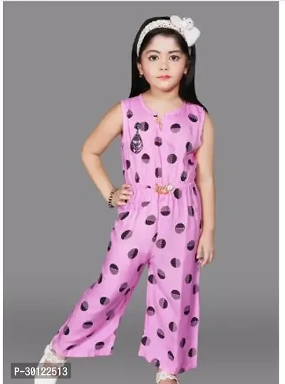 Fabulous Purple Rayon Printed Jumpsuits For Girls