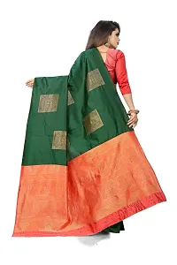 ZENOPHILY Designer Soft Silk Saree For Women(Green & Red)-thumb3