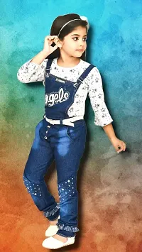 Stylish Multicoloured Denim Jumpsuit For Girl-thumb2